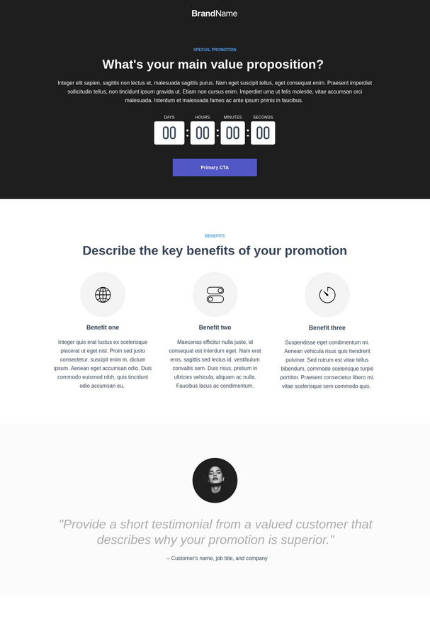 Special Promotion Landing Page 1