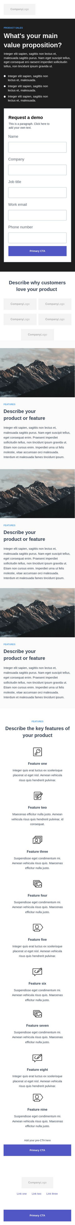 SaaS and Internet Instapage Layout 1