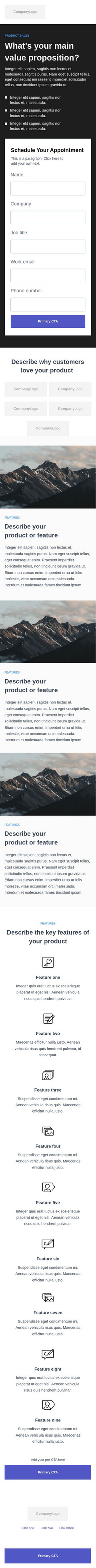 SaaS and Internet Instapage Layout 1