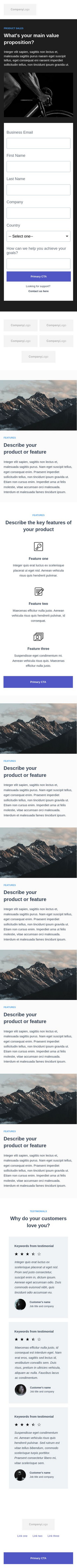 SaaS and Internet Instapage Layout 3